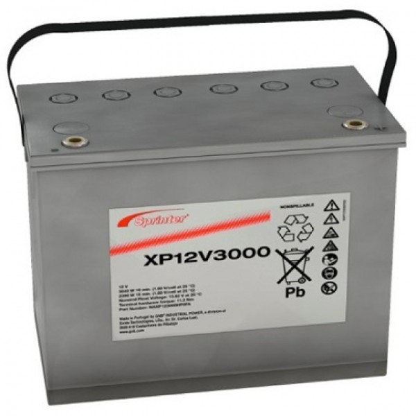 Exide Sprinter XP12V3000 loodbatterij met M6-schroefaansluiting 12V, 92800mAh