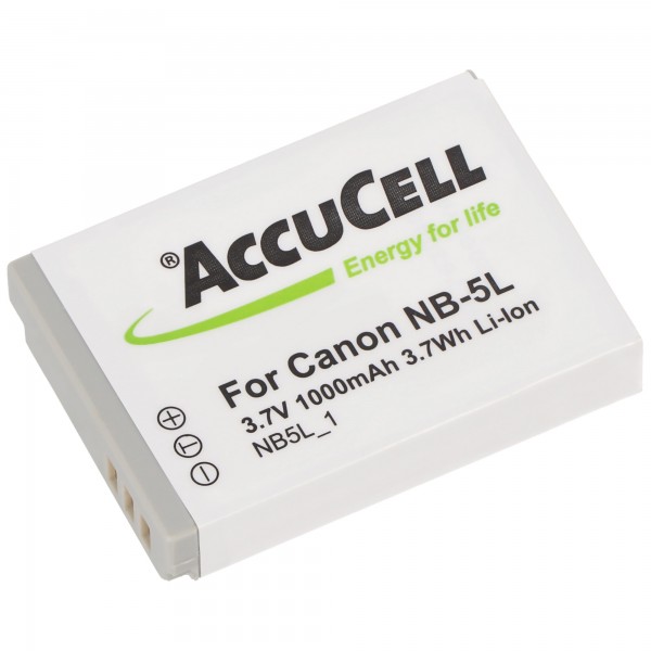 AccuCell-batterij geschikt voor Canon NB-5L Digicam IXY 900 IS