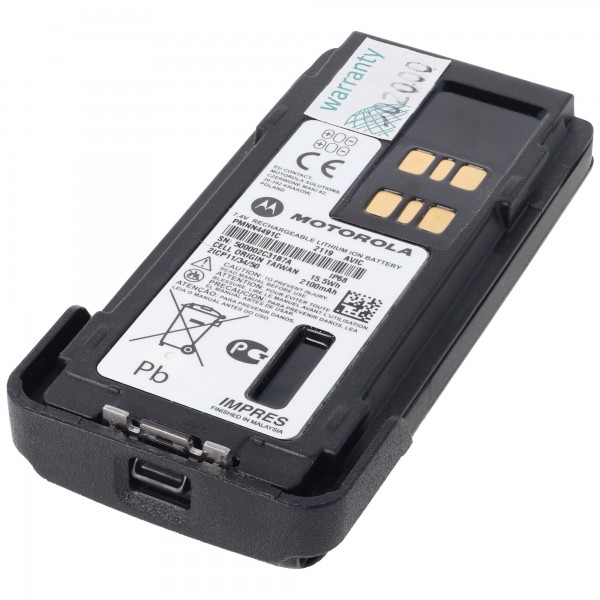 Originele batterij SLIM Li-Ion IMPRES batterij voor Motorola DP2000, DP4000 serie, PMNN4491B, IP68, 7.4V 2100mAh
