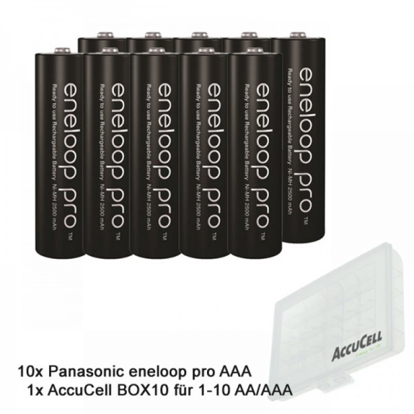 Panasonic eneloop pro, gebruiksklare Ni-MH-batterij, AAA-micro, min. 930 mAh, 500 laadcycli, lage zelfontlading, met AccuCell B