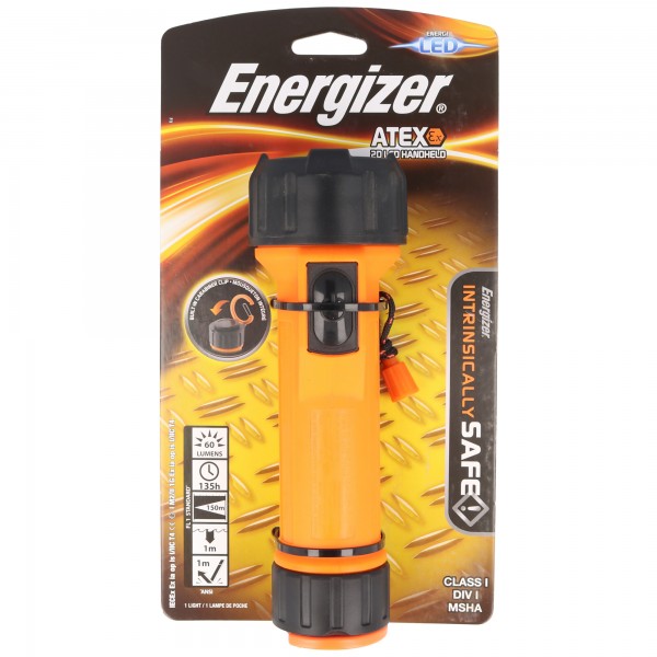 Energizer 2D ATEX - Zaklamp - LED - Wit licht - Zwart, Veiligheid Oranje