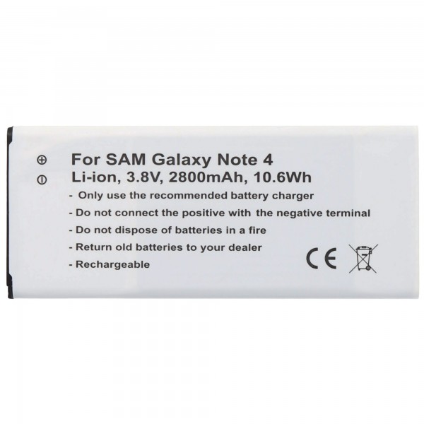 AccuCell-batterij geschikt voor de Samsung Galaxy Note 4-batterij met NFC