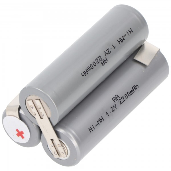 AccuCell NiMH-batterij 3,6 Volt 1900-2100 mAh Mignon AA-batterijpakket met soldeertag