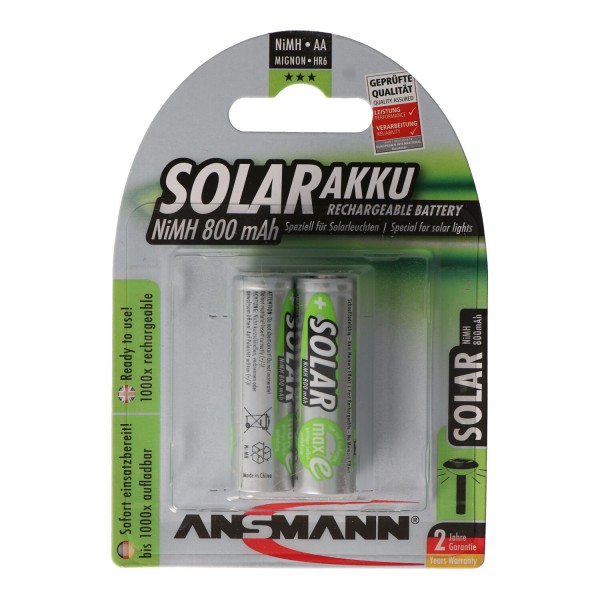Ansmann Solar Mignon / AA Green 2-pack perfect voor zonne-verlichting
