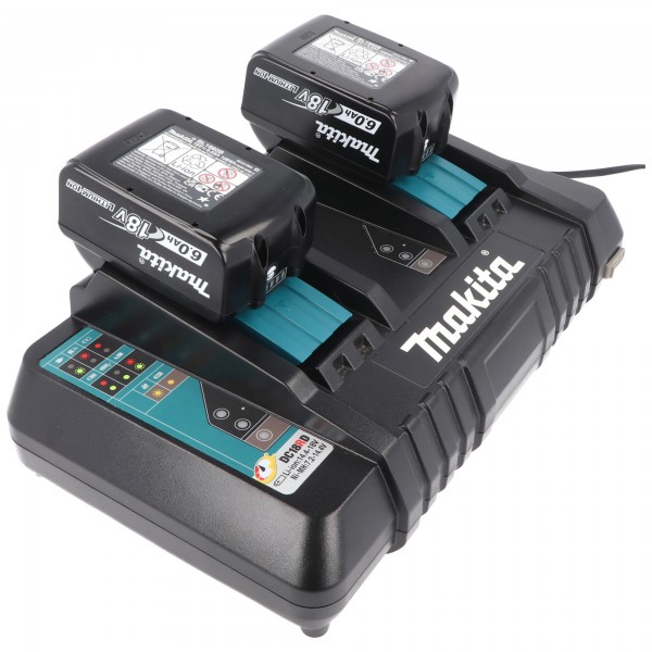 Makita Power Source Kit Li 18V met 2x BL1860B accu 6,0Ah + DC18RD dubbele oplader 199484-8