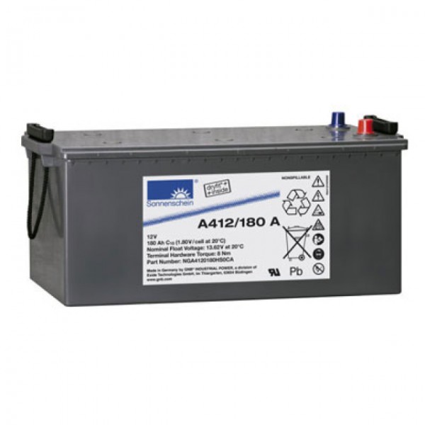 Exide Sonnenschein Dryfit A412 / 180A loodbatterij met A-pool 12V, 180000mAh