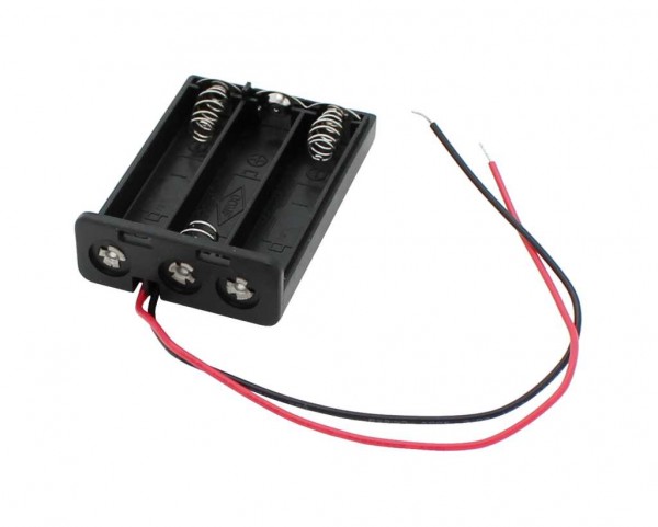 Batterijhouder voor 3x Micro met deksel en kabel