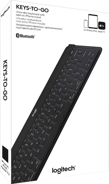 Logitech Keyboard Keys-To-Go, draadloos, Bluetooth, zwart voor Apple iPad, iPhone, DE, Retail
