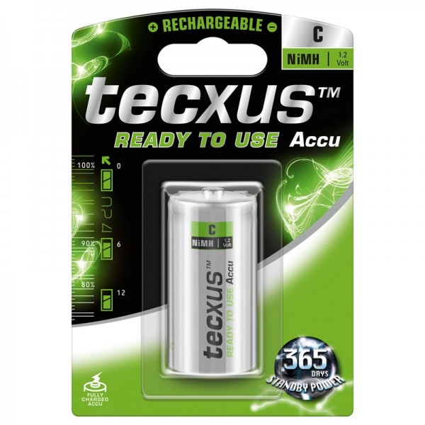 Tecxus Ni-MH Batterij Baby 1,2 Volt 4500 mAh Klaar voor gebruik 1 stuk