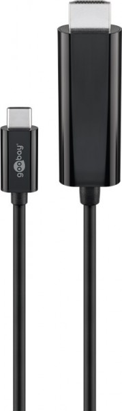 Goobay USB-C™- HDMI-adapterkabel 4k60Hz, 1.80m, zwart - USB-C™-stekker > HDMI™-stekker (type A)