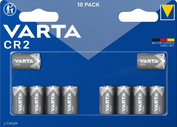 Varta-batterij Lithium, CR2, 3V foto, retailblister (10-pack)