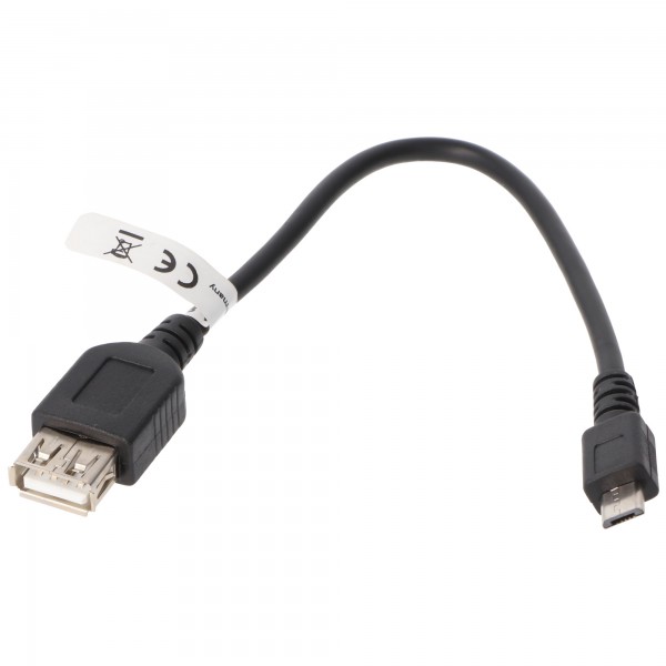 USB 2.0 Hi-Speed adapterkabel Een female naar micro B male, onderweg