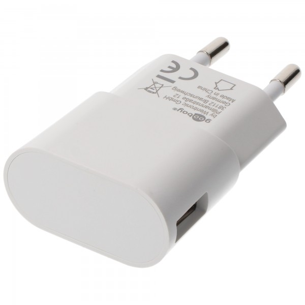 Goobay USB-oplader (5W) wit - compacte USB-voeding met 1xUSB-aansluiting