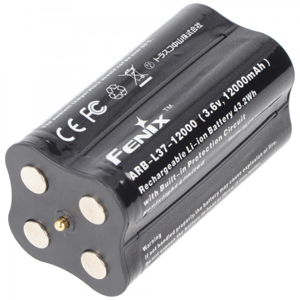 Batterij geschikt voor de Fenix LR40R LED-zaklamp, Fenix ARB-L37-12000 LiIon-batterijpakket voor LR40R