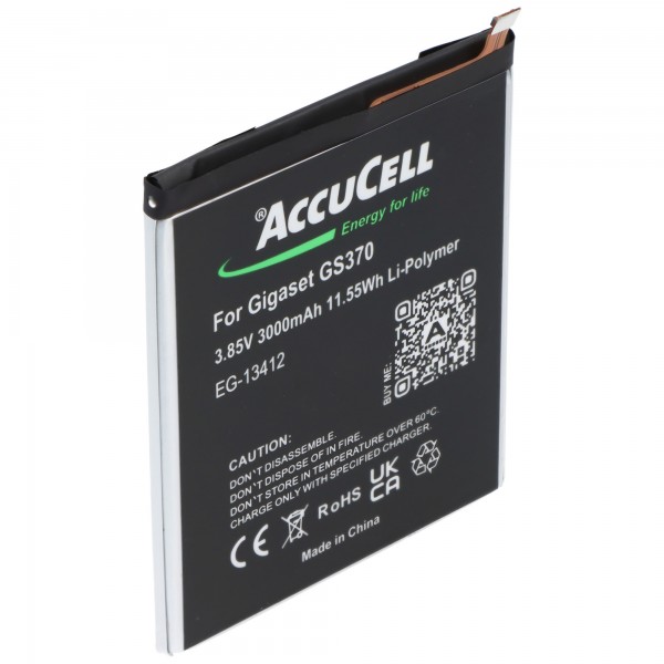 Accu geschikt voor Gigaset GS370, Li-Polymer, 3.85V, 2850mAh, 11.0Wh