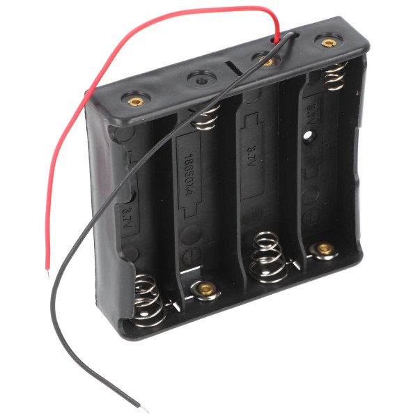 Batterijhouder voor 4x 18650 cellen met connector (4S1P)