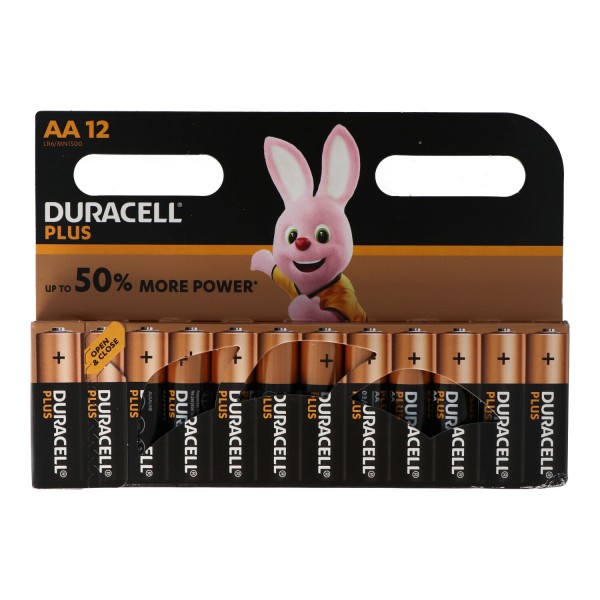 Duracell MN1500 Plus Power Mignon batterij 12 stuks in een kartonnen blister