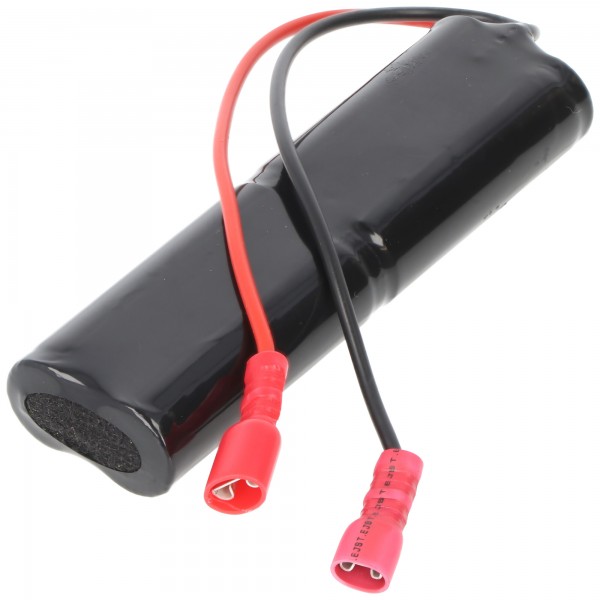 Batterij voor noodlicht NiCd 4.8V 860mAh L2x2 Mignon AA met 150 mm kabel en Faston-aansluitingen -4,8 mm / + 6,3 mm vervangt GAZ 5161000415