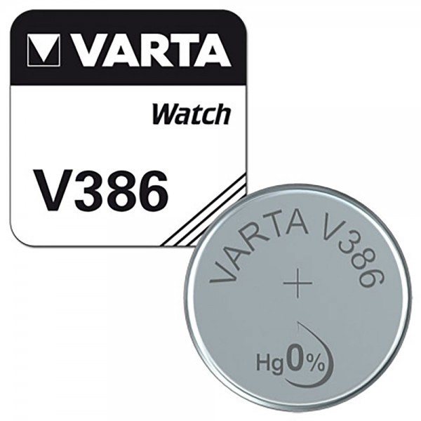 386, Varta V386, SR43, SR43W knoopcel voor horloges etc.