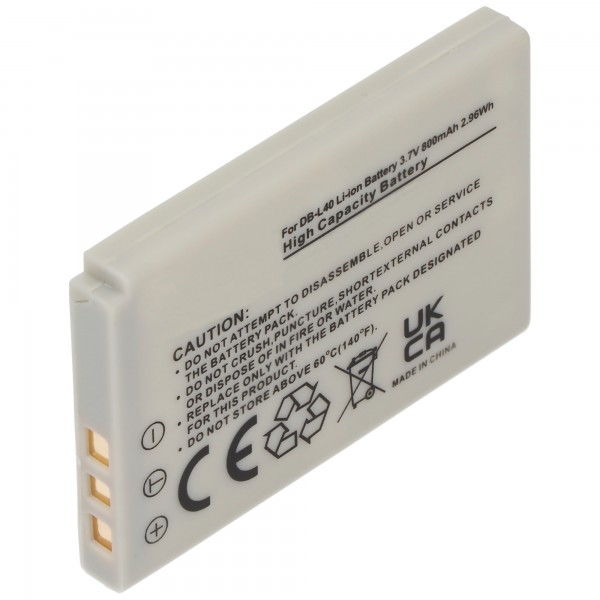 AccuCell-batterij geschikt voor Sanyo DB-L40, Xacti VPC, DMX-HD1