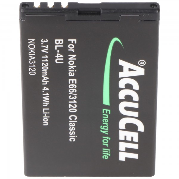 AccuCell-batterij geschikt voor Nokia 3120 classic BL-4U