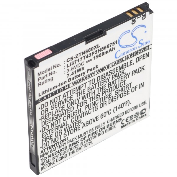 Batterij geschikt voor de Medion Life P4012-batterij met 3,7 volt en 1500 mAh