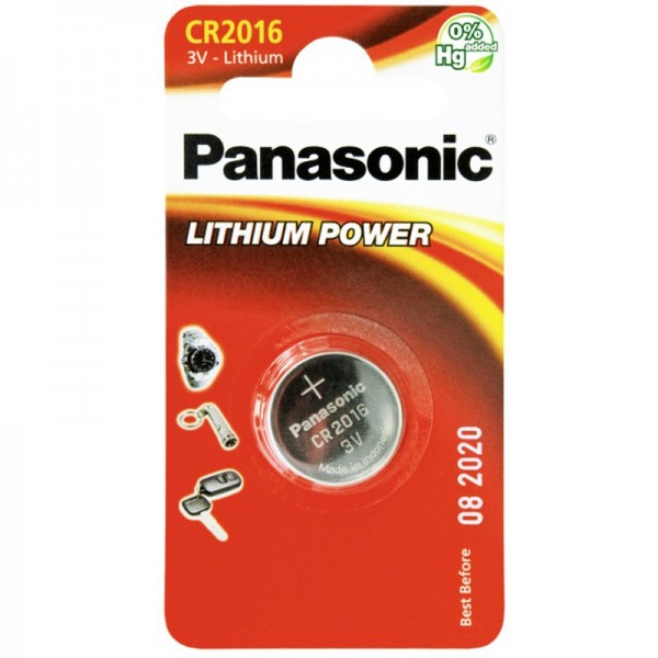 Panasonic CR2016 lithiumbatterij 1 stuk Panasonic IEC CR2016