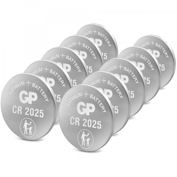 CR2025 GP lithium knoopcel 3V 10 stuks
