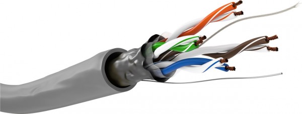 Goobay CAT 5e netwerkkabel, F/UTP, grijs - koperen geleiders (CU), AWG 26/7 (soepel), PVC kabelmantel