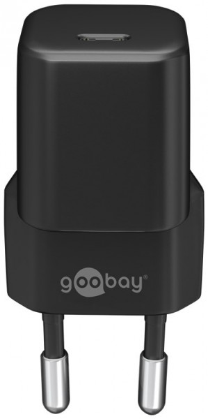 Goobay USB-C™ PD (Power Delivery) snellader nano (20 W) zwart - geschikt voor apparaten met USB-C™ (Power Delivery) zoals de iPhone 12