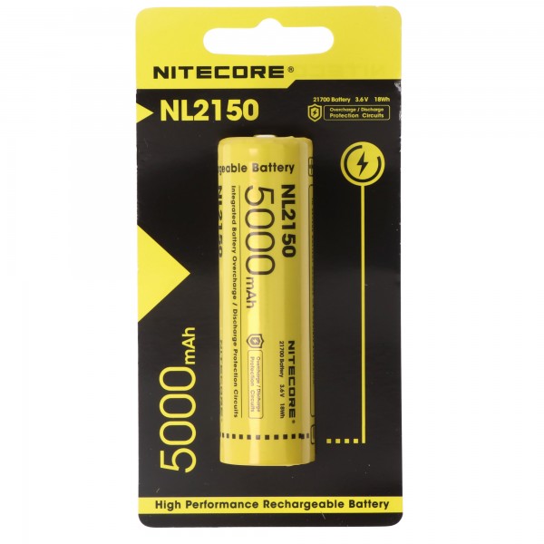 Nitecore Li-Ion accu type 21700 - 5000mAh - NL2150