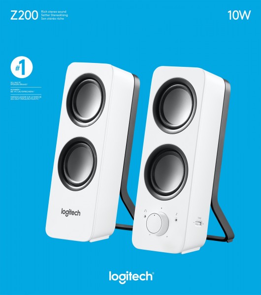 Logitech Speaker Z200, audio, stereo 2.0, 10W wit, retail