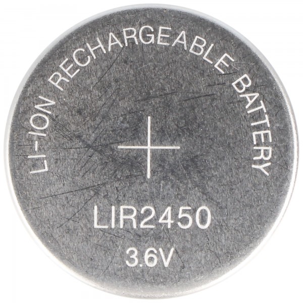 LIR2450 de oplaadbare Li-Ion batterij met max. 120 mAh capaciteit, 3,6 volt 0,43 Wh