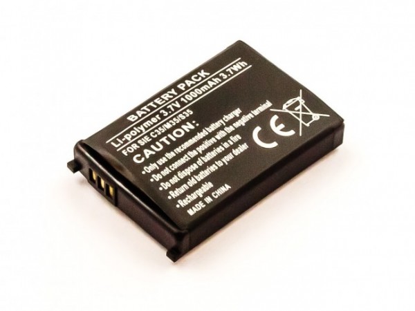 Batterij geschikt voor Siemens C35, S35, Li-Polymer, 3.7V, 1000mAh, 3.7Wh