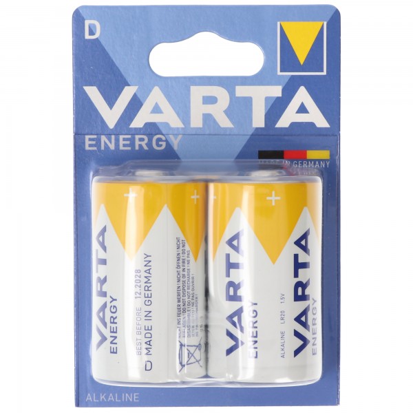 Varta Energy alkaline batterij, mono, D, LR20, 1.5V, 2-pack