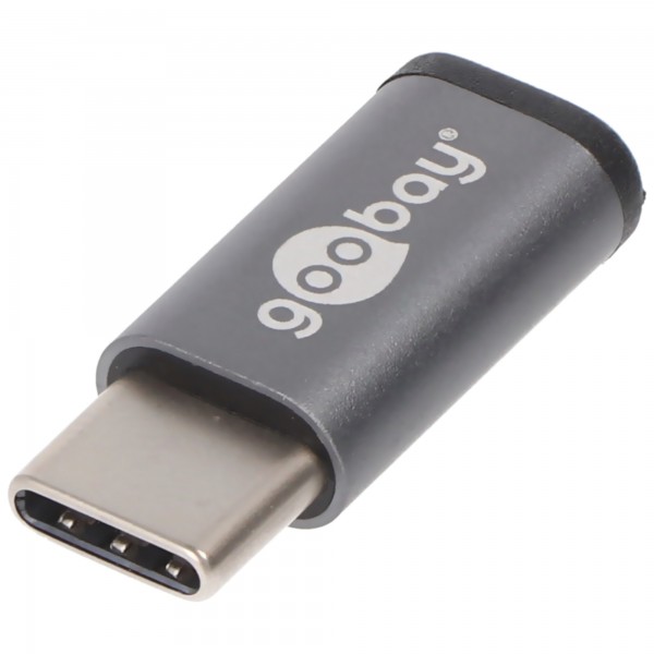USB-C-adapter voor het aansluiten van een USB-C-apparaat met de oudere USB 2.0 Micro-B-kabel of connector