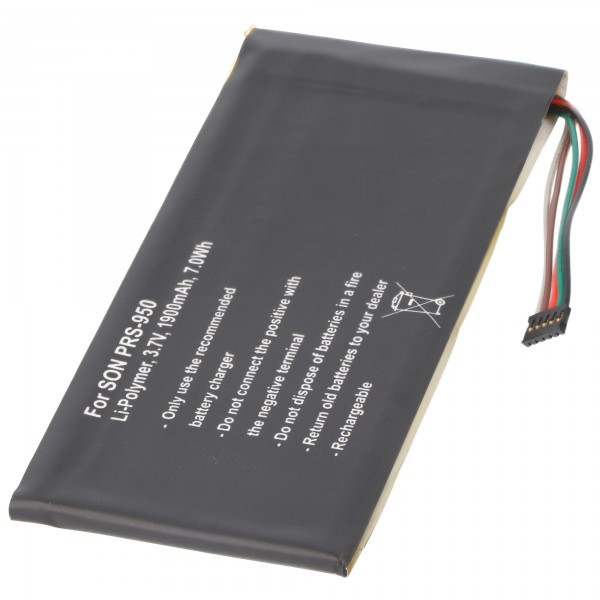 Batterij geschikt voor de Sony PRS-950 batterij LIS1460HEPC, 3,7 volt met 1900mAh