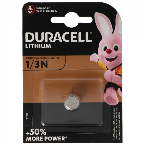 Duracell DL1 / 3N Foto-lithiumbatterij CR1 / 3N, 2L76, CR-1/3 N, CR11108, DL1 / 3N