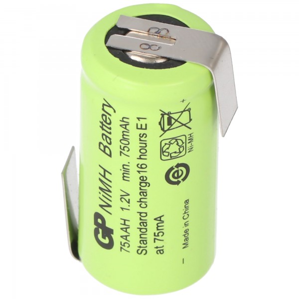 GP-batterij GP75AAH 2 / 3AA NiMH-batterij met soldeertag Z-vorm