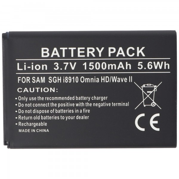 AccuCell-batterij geschikt voor Samsung SGH-i8910, EB504465VUCSTD, GT-I6410HKAVD2