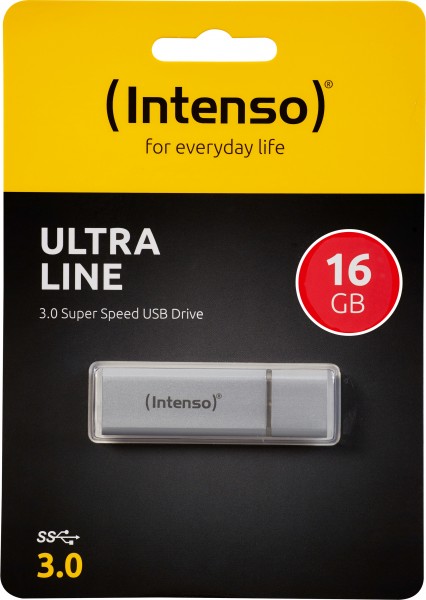 Intenso USB 3.0 Stick 16GB, Ultra Line, zilver type A, (R) 70MB/s, blisterverpakking