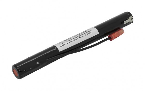 Noodverlichting batterij NiMH 3.6V 1500mAh L1x3 Mignon AA met faston plug 2.8mm +pool en 110mm kabel en faston socket 2.8mm -pool vervangt Onelux AA09