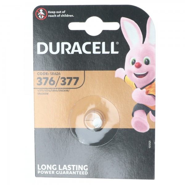 Duracell batterij zilveroxide, knoopcel, 376/377, SR66, 1,5 V horloge, blisterverpakking (1-pack)