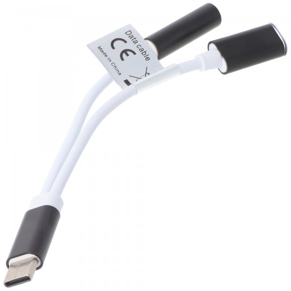 2IN1 AUDIOADAPTER USB TYPE C USB-C naar 3,5 MM STEREO - KABEL EN OPLAADCONNECTOR