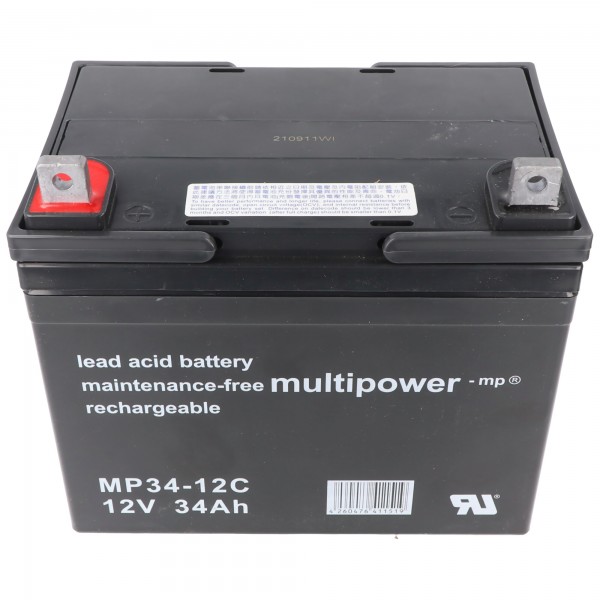 Multipower MP34-12C loodbatterij 12 volt 34Ah