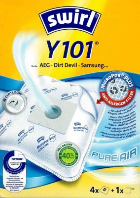Swirl stofzuigerzak Y101 (Y91) MicroPor Plus voor AEG, Dirt Devil en Grundig stofzuigers