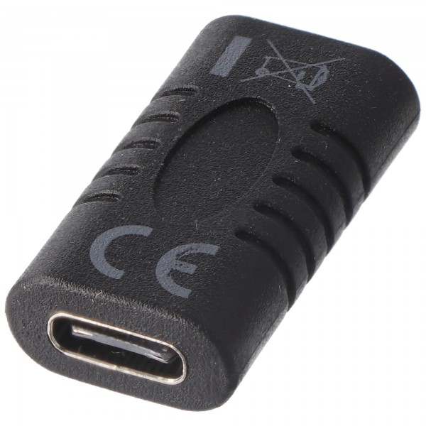 USB-C ™ naar USB-C ™ -adapter voor eenvoudige aansluiting van twee USB-C ™ -kabels, zwart