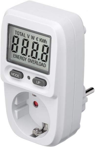 Digitale energiekostenmeter Basic, voor het meten van het stroomverbruik en de elektriciteitskosten van elektrische huishoudelijke apparaten