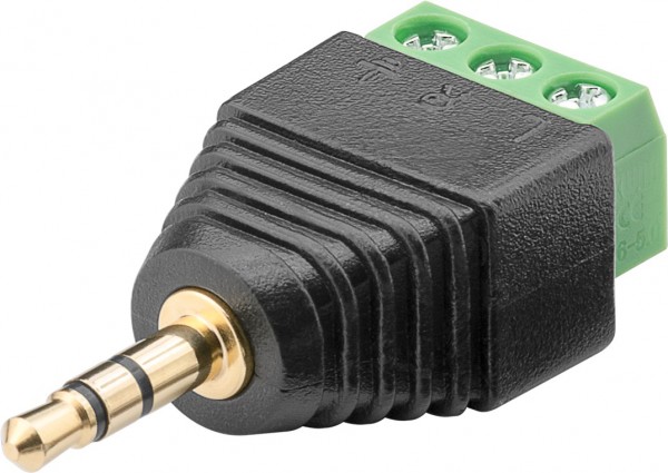 Goobay-aansluitblok 3-pins > 3,5 mm jackplug (3-pins, stereo) - schroefbevestiging