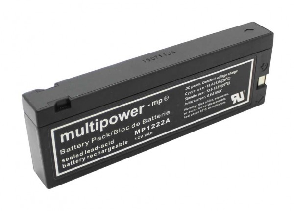 Multipower MP1222A 12V 2.2Ah vervangt LC-SA122R3BG loodaccu AGM loodgelaccu